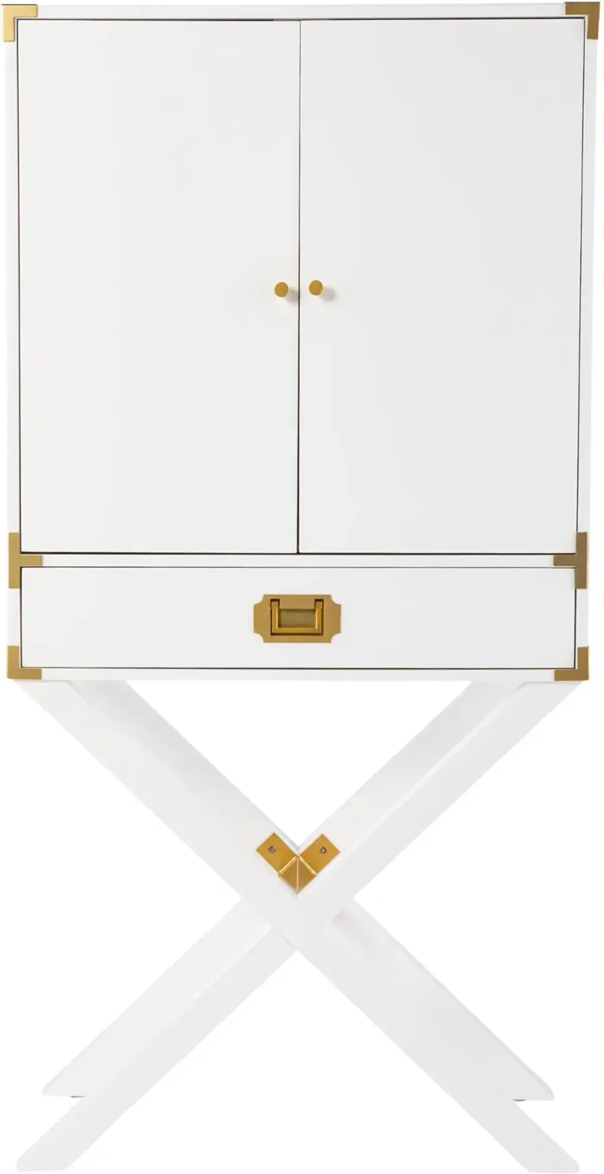 Campaign Tall White Bar Cabinet