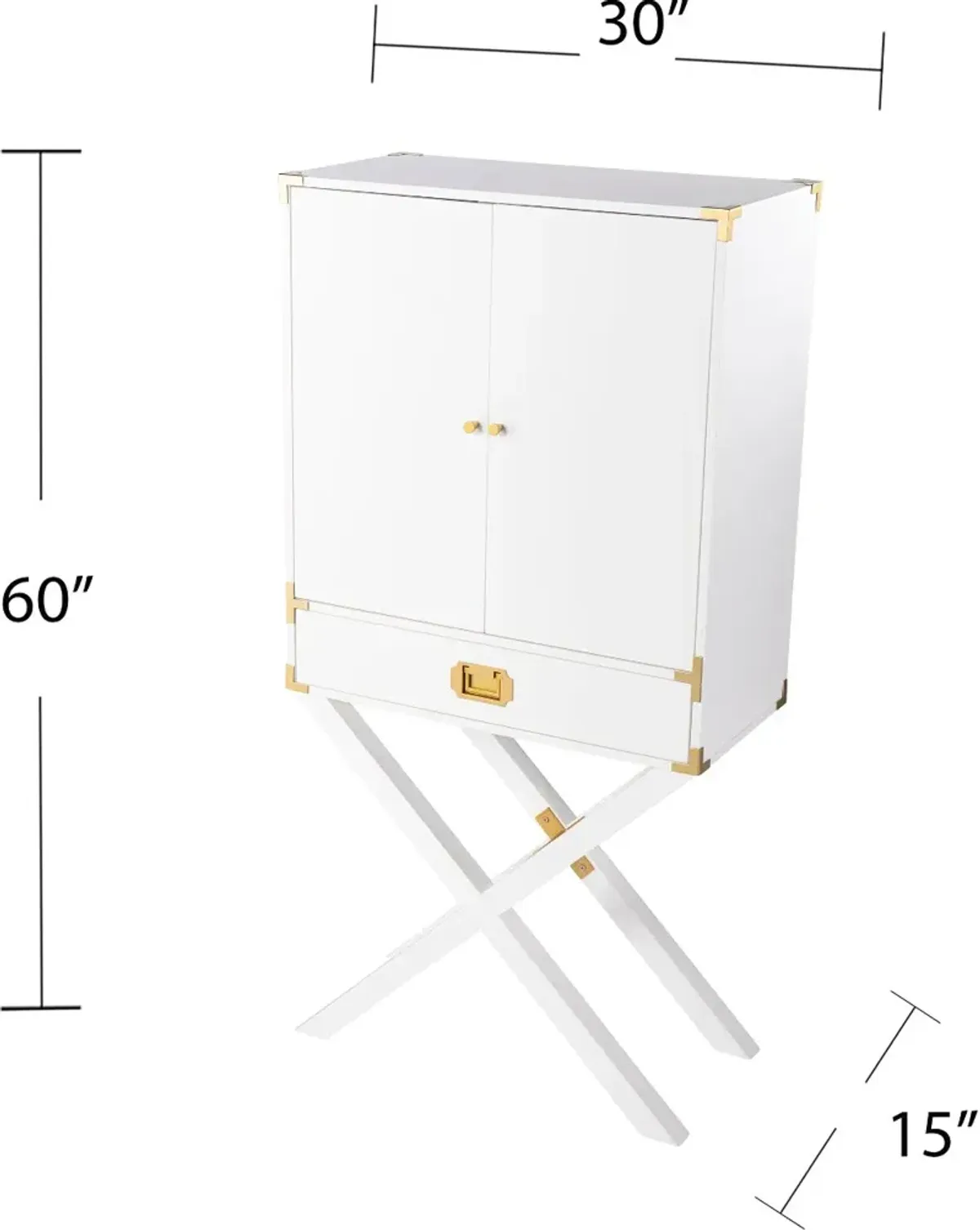 Campaign Tall White Bar Cabinet