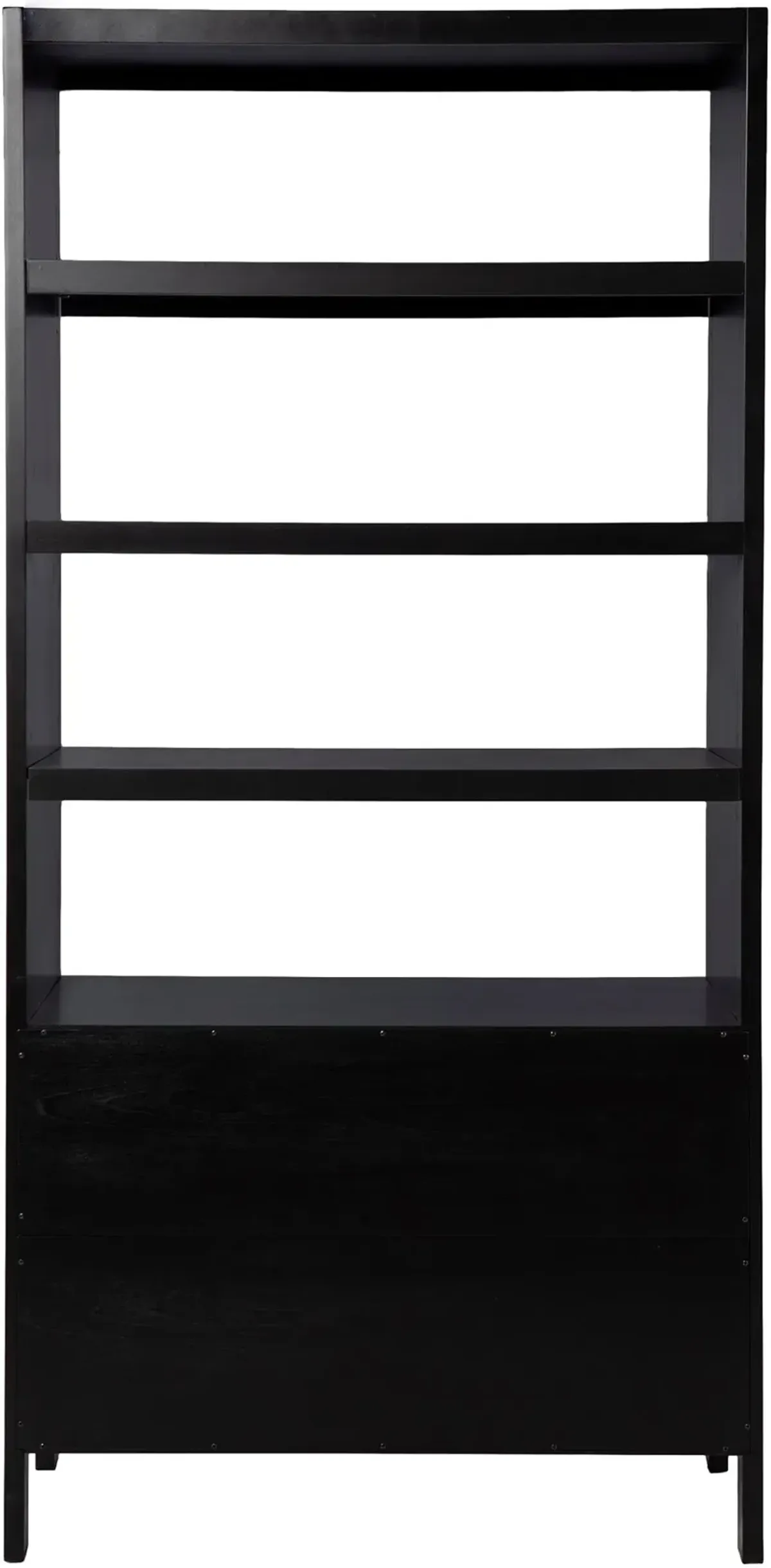 Carondale Black & Rattan Bookcase