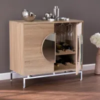 Northdom Light Brown Bar Cabinet with Wine Storage
