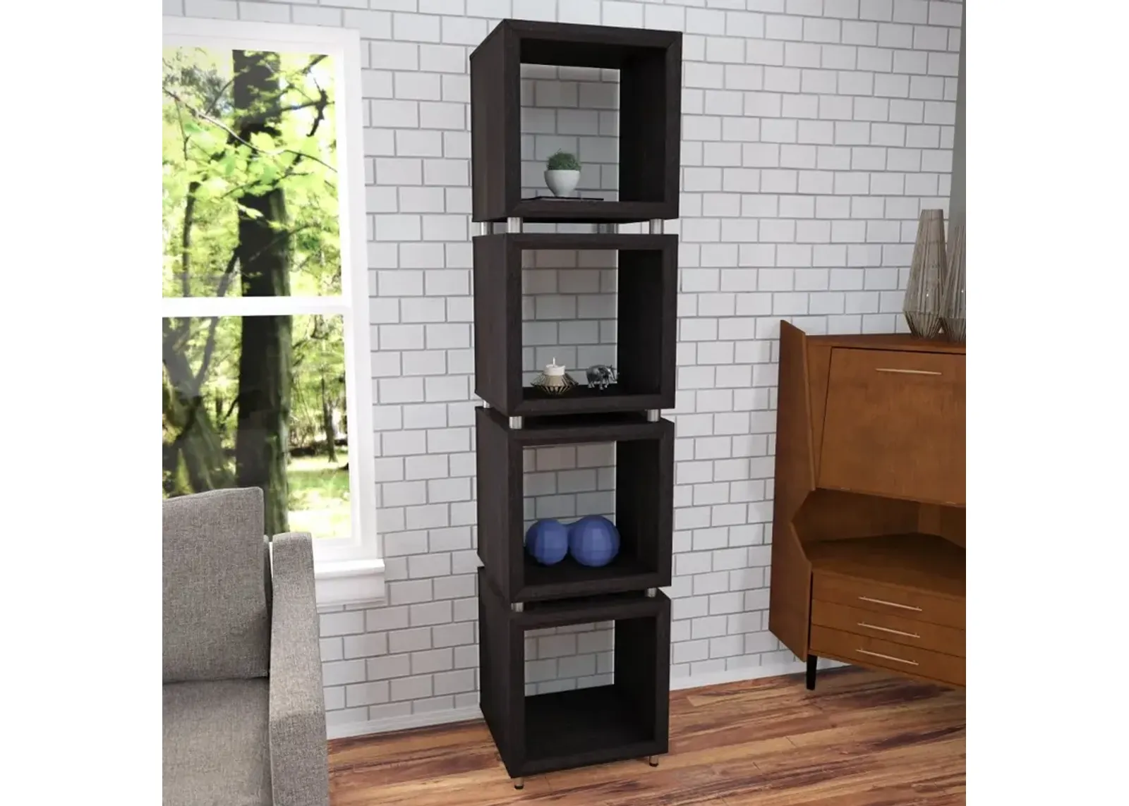 Portgren Modern 4-Tier Bookshelf