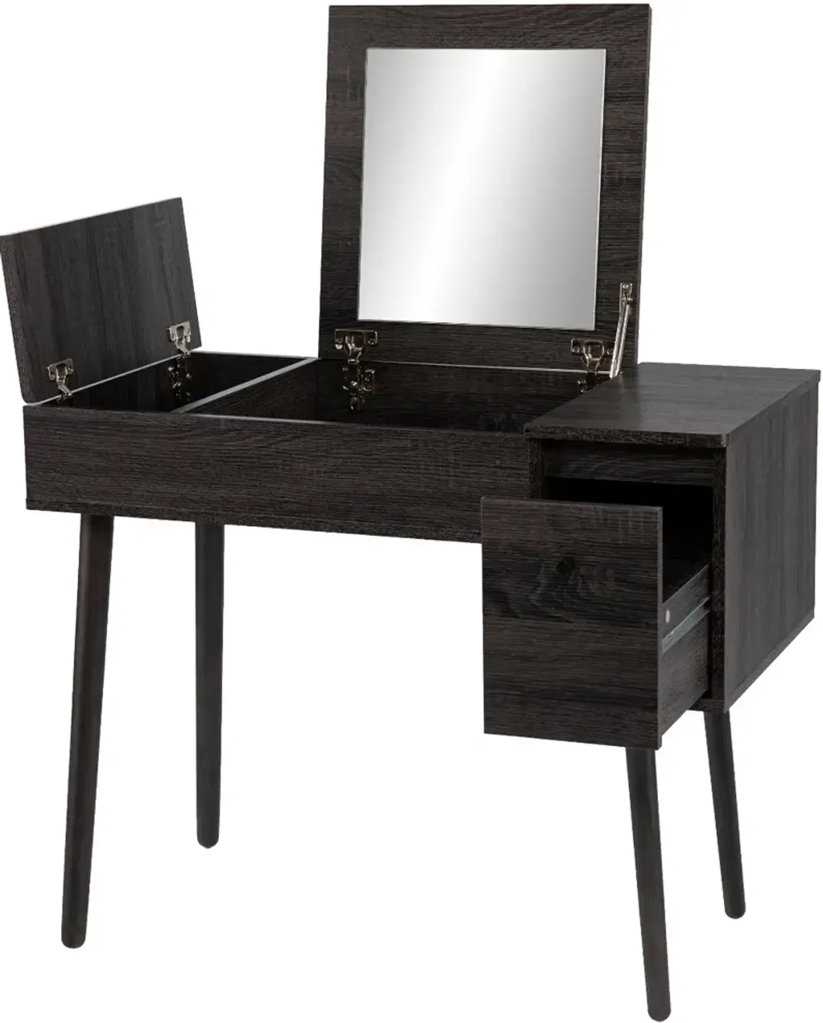 Holly & Martin Harzen Black Storage Vanity with Mirror