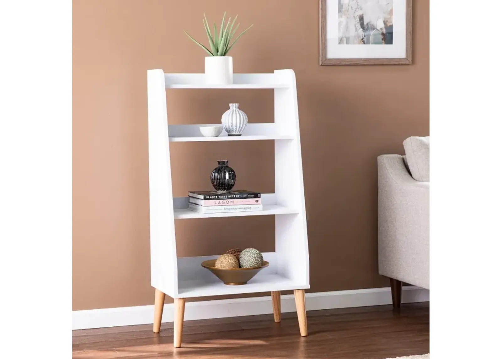 Berritza Small White Bookshelf