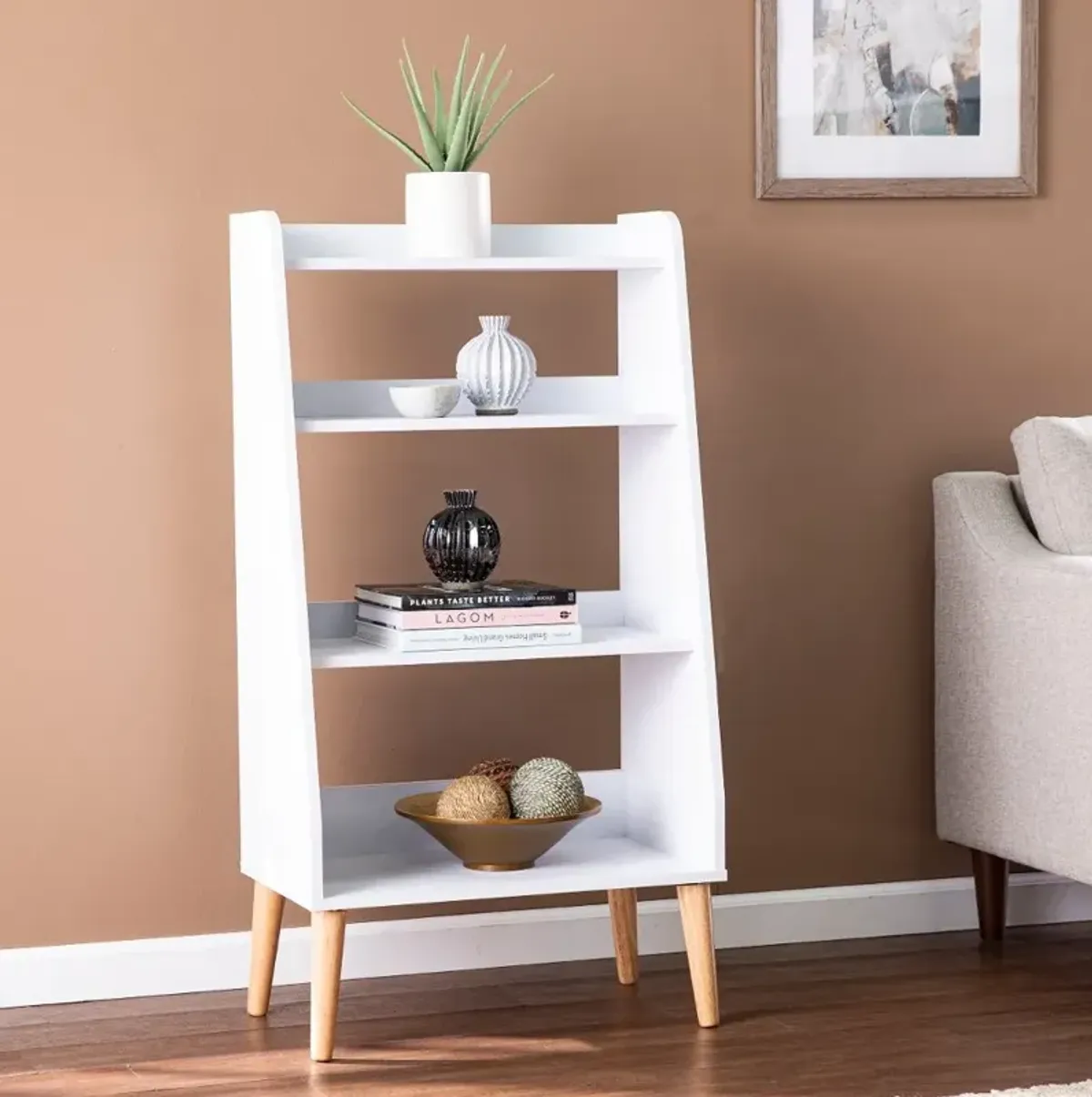 Berritza Small White Bookshelf