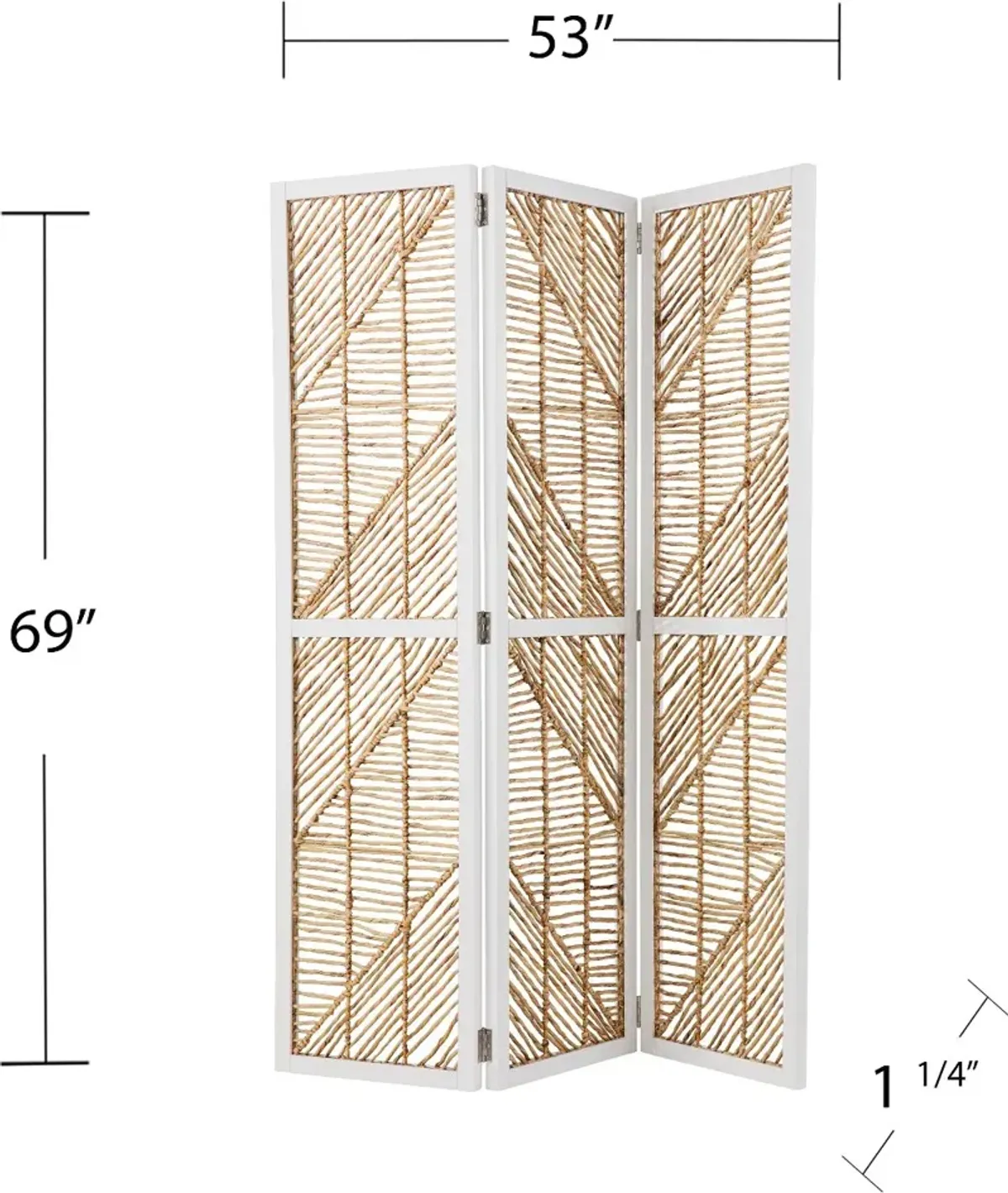 Quilino Light Brown Woven Room Divider