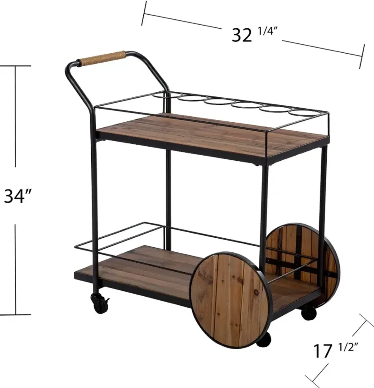 Pemton Reclaimed Wood Bar Cart