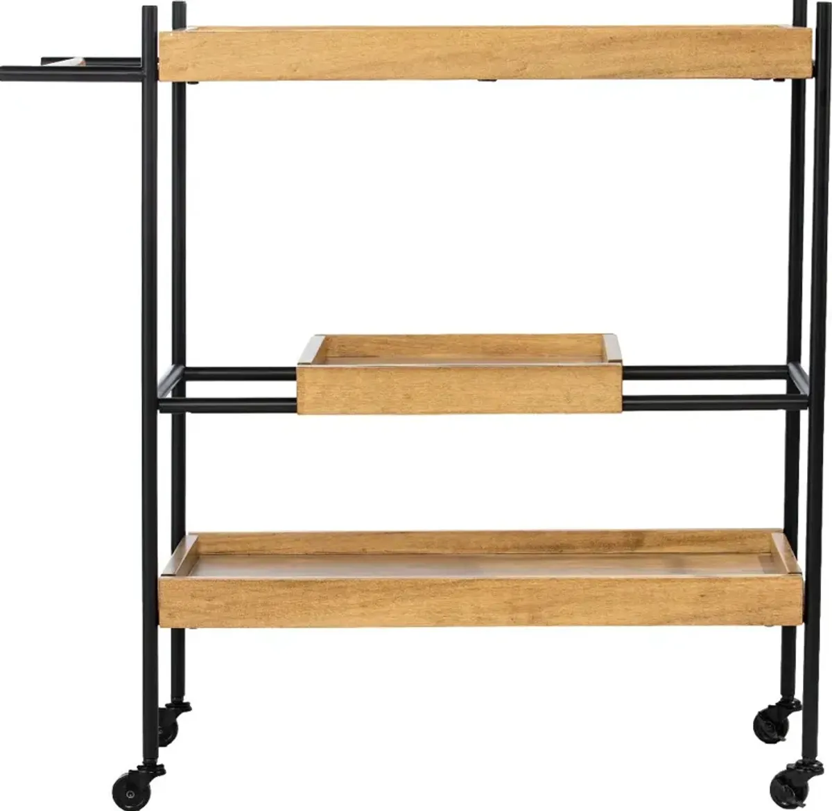Claverdon Light Brown Rolling Bar Cart