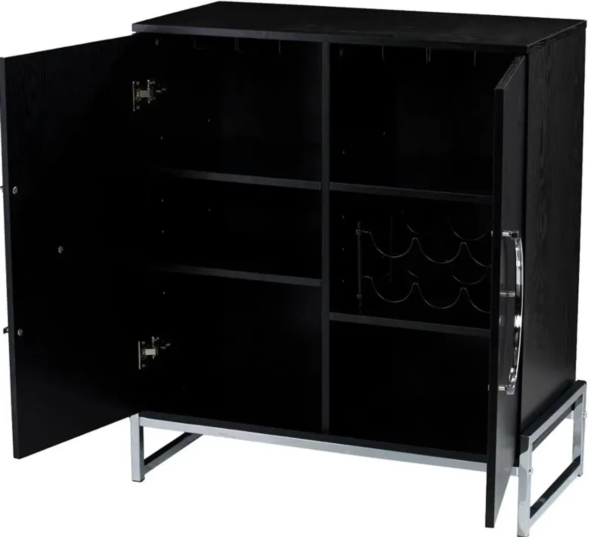 Pierton Black Double-Door Bar Cabinet