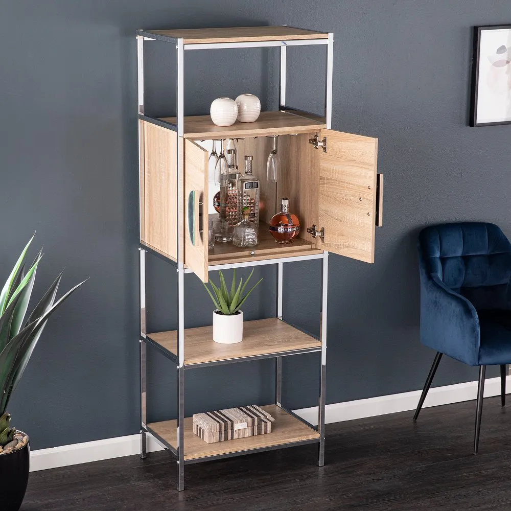 Northdom Tall Bar Cabinet with Wine Storage