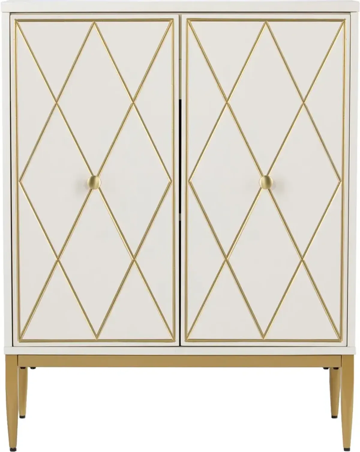 Marradi White & Gold Accent Cabinet