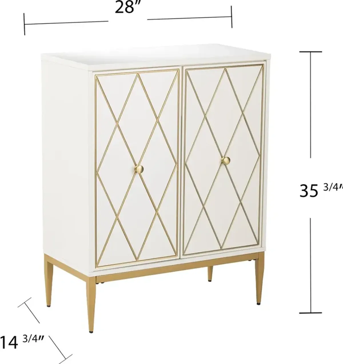 Marradi White & Gold Accent Cabinet