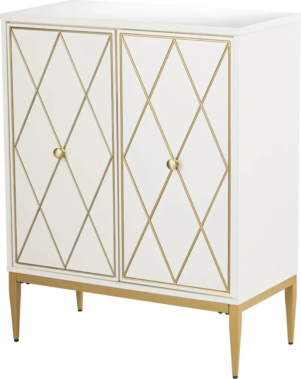 Marradi White & Gold Accent Cabinet