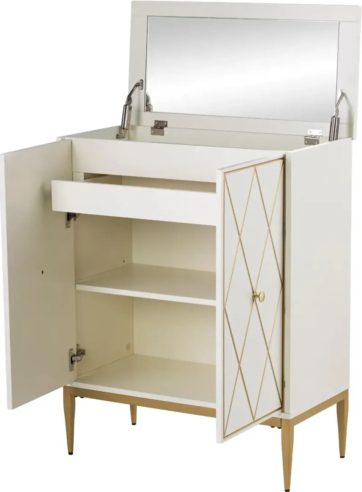 Marradi White & Gold Accent Cabinet