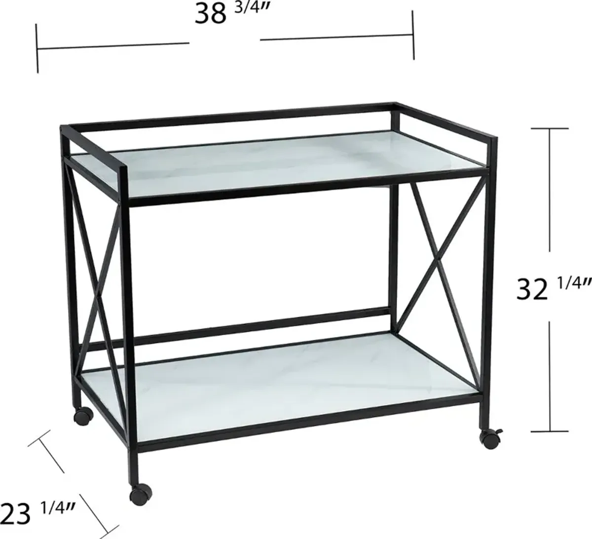 Maxton Black & White Bar Cart