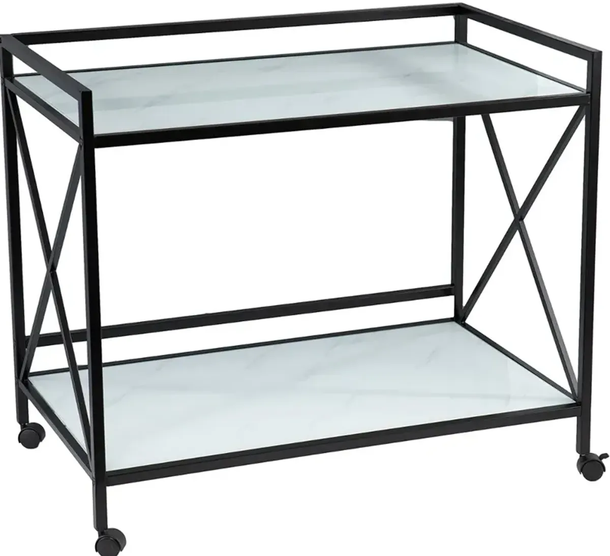 Maxton Black & White Bar Cart