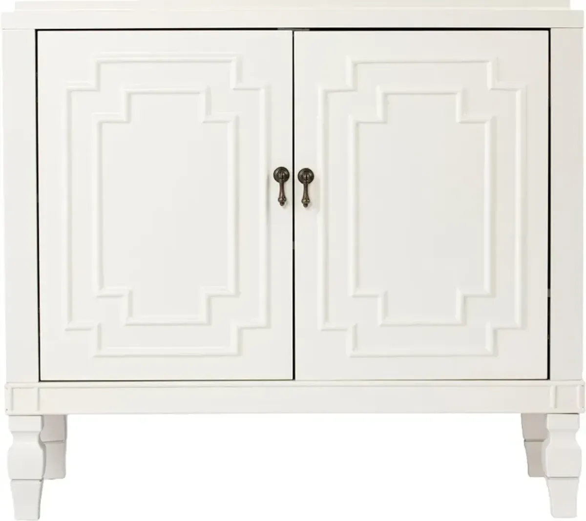 Tropman Antique White Double-Door Accent Cabinet