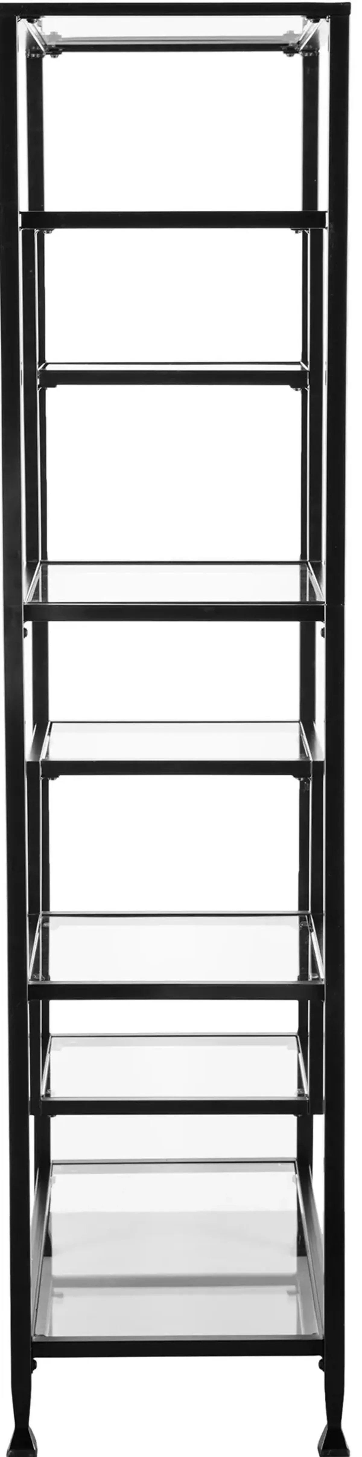 Jaymes Black Metal & Glass Asymmetrical Bookcase