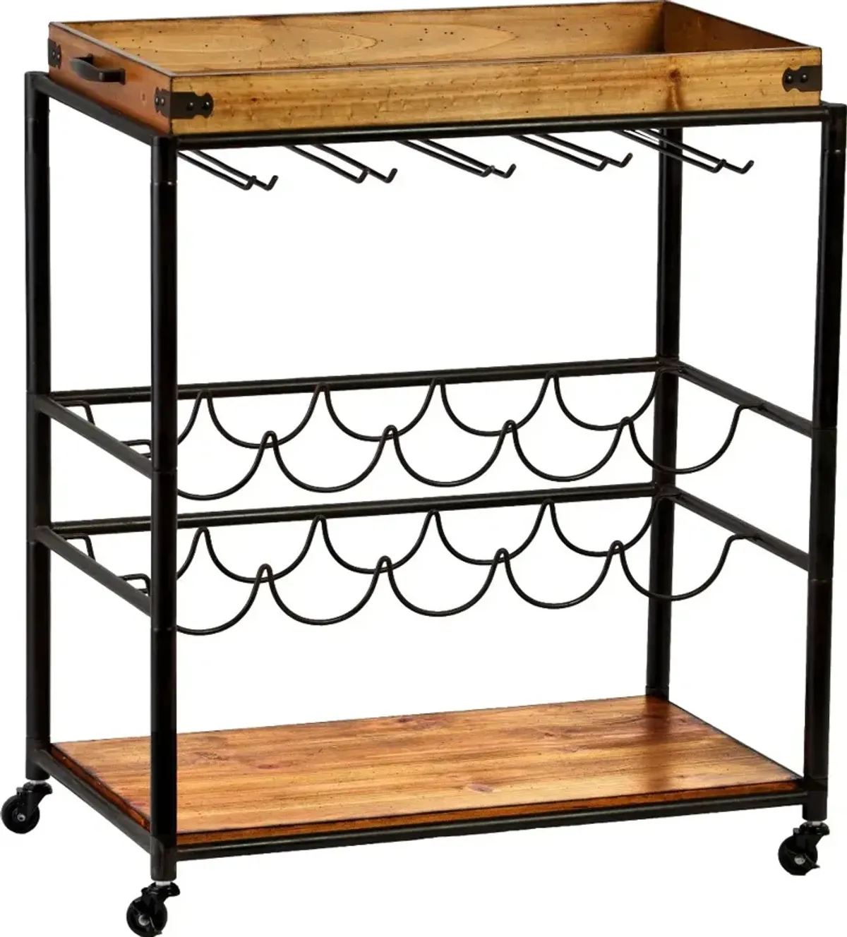 Mayson Wood & Metal Mobile Bar Cart