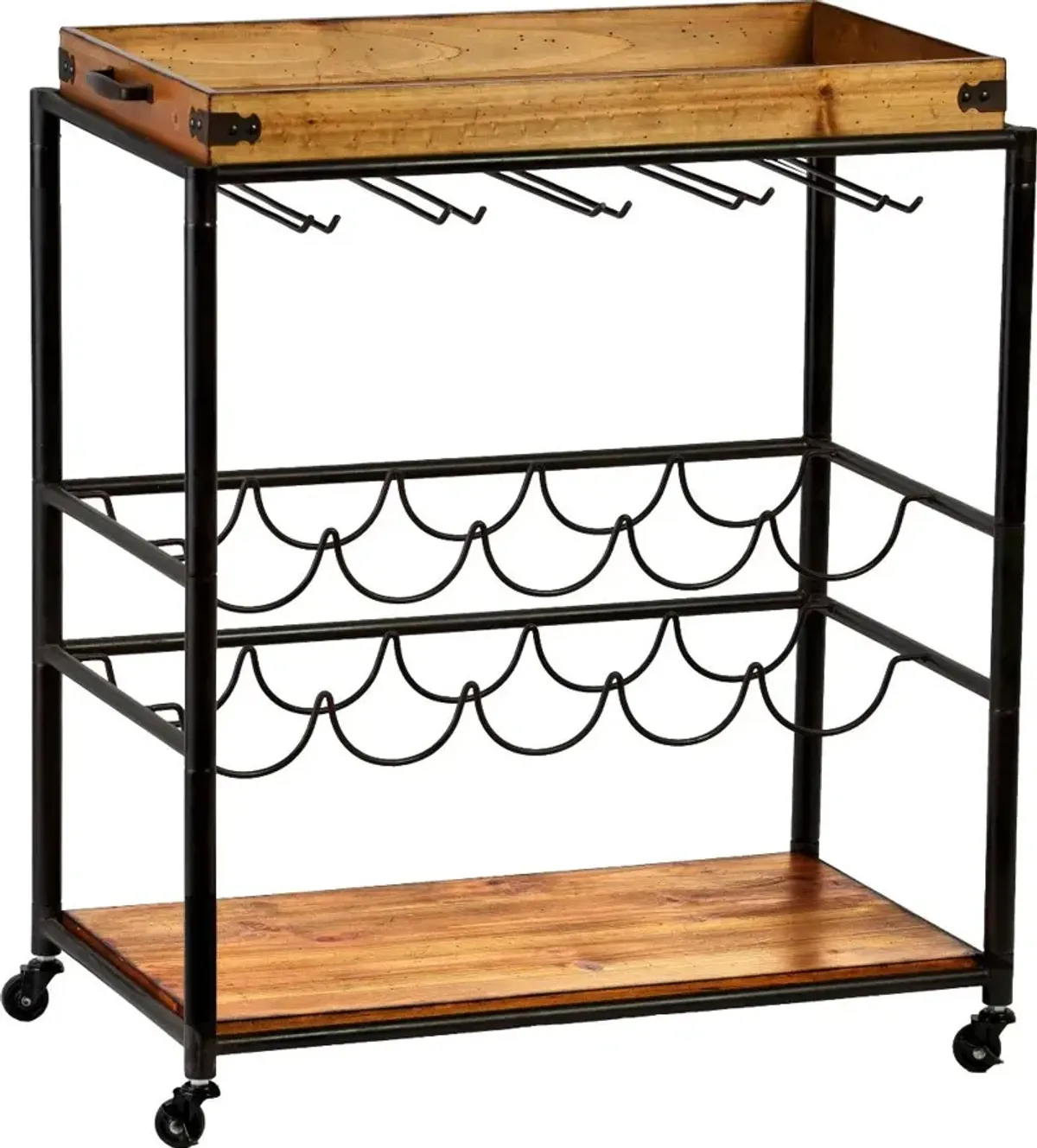 Mayson Wood & Metal Mobile Bar Cart