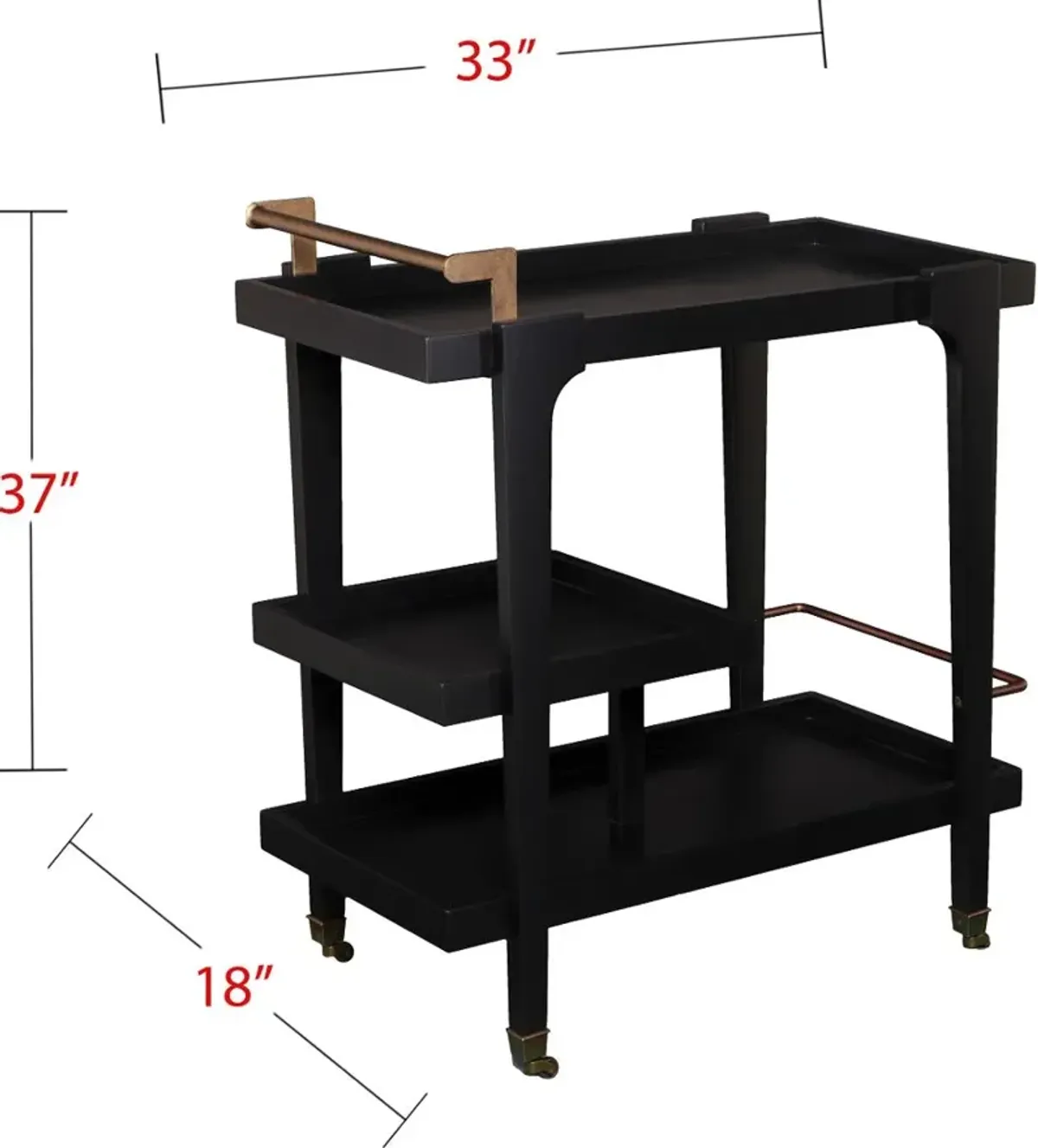 Holly & Martin Zhori Black Midcentury Modern Bar Cart