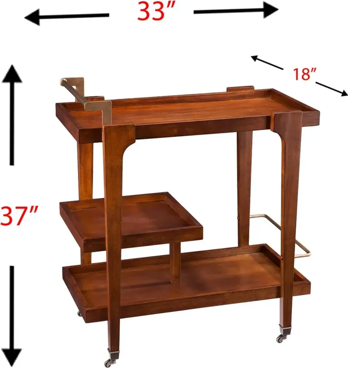 Holly & Martin Zhori Brown Midcentury Modern Bar Cart