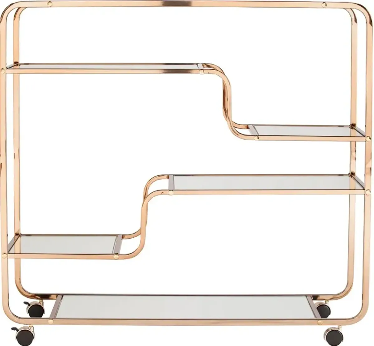 Maylynn Art Deco Champagne Mirrored Bar Cart