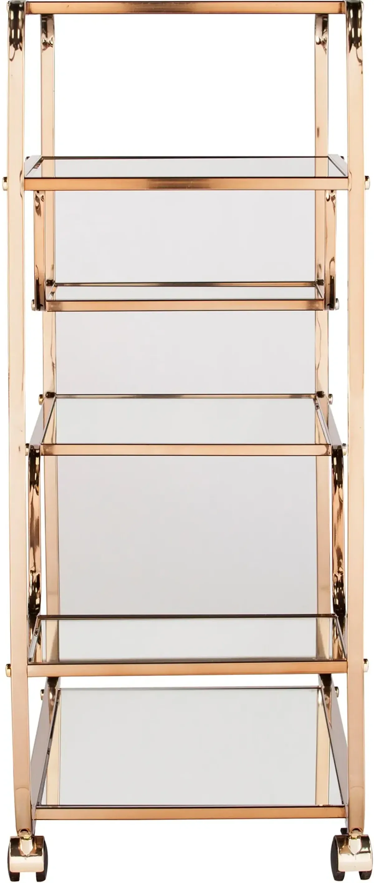 Maylynn Art Deco Champagne Mirrored Bar Cart