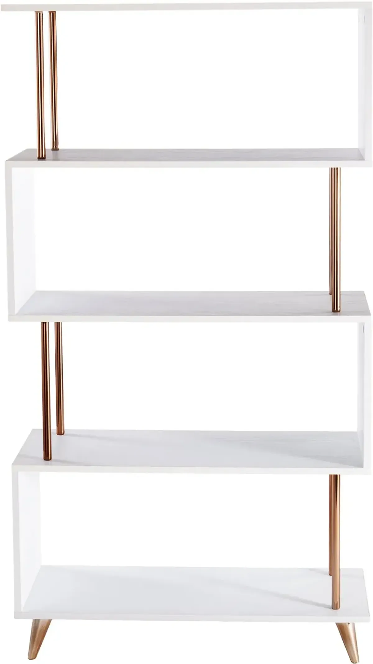 Beckerman White Asymmetrical Bookcase