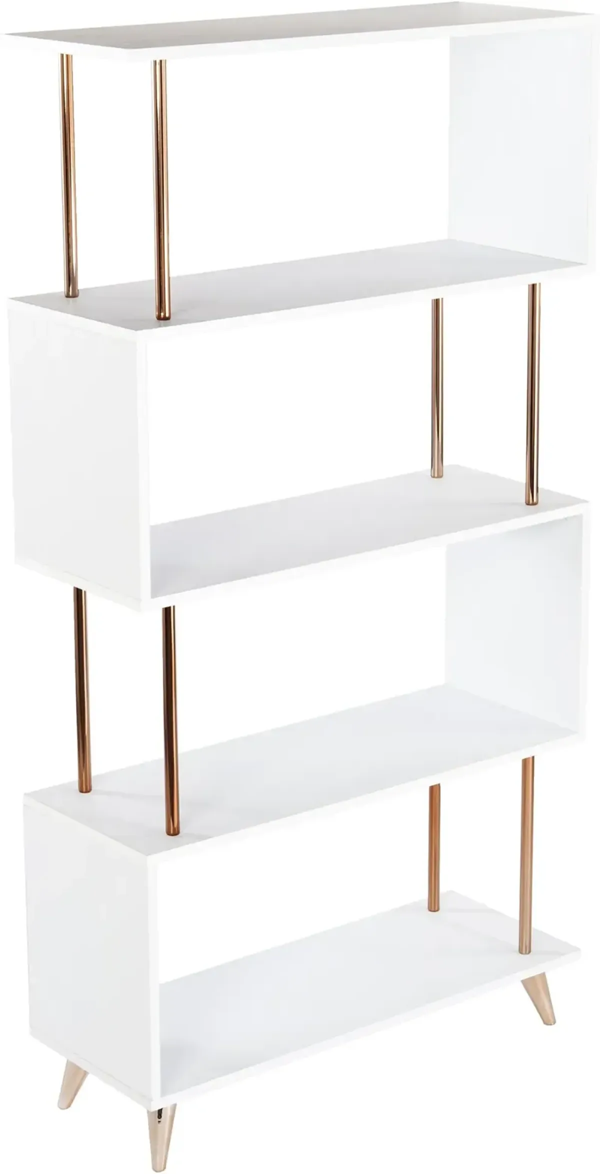 Beckerman White Asymmetrical Bookcase