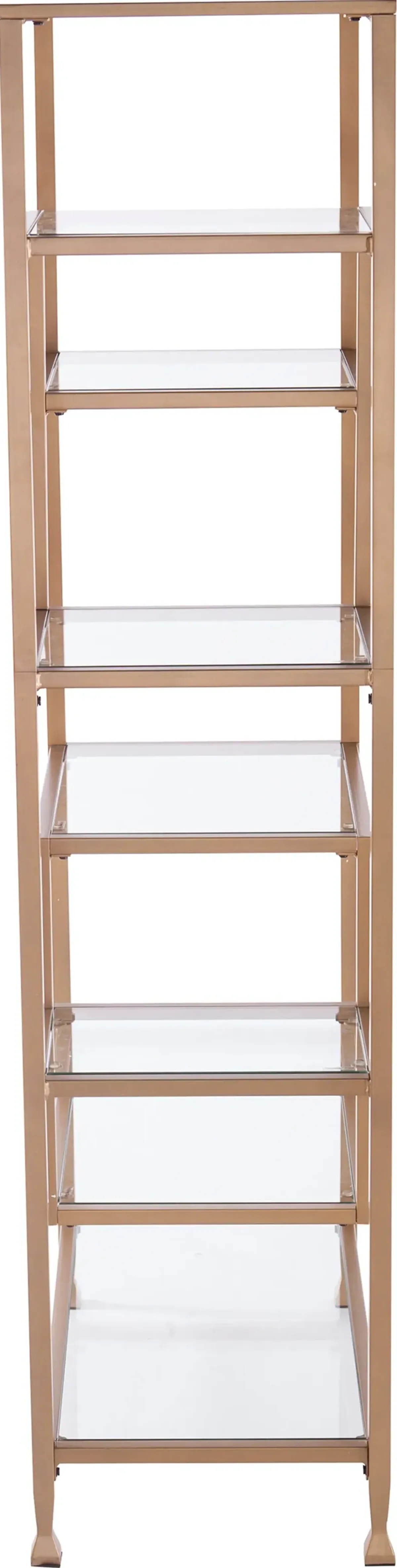 Jaymes Gold Metal & Glass Asymmetrical Bookcase