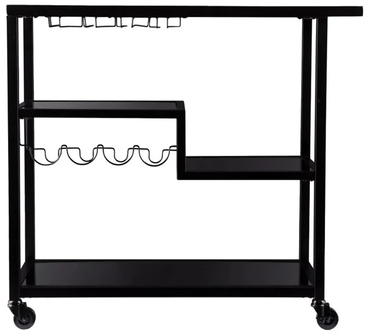 Holly & Martin Zephs Black Bar Cart with Smoked Mirror