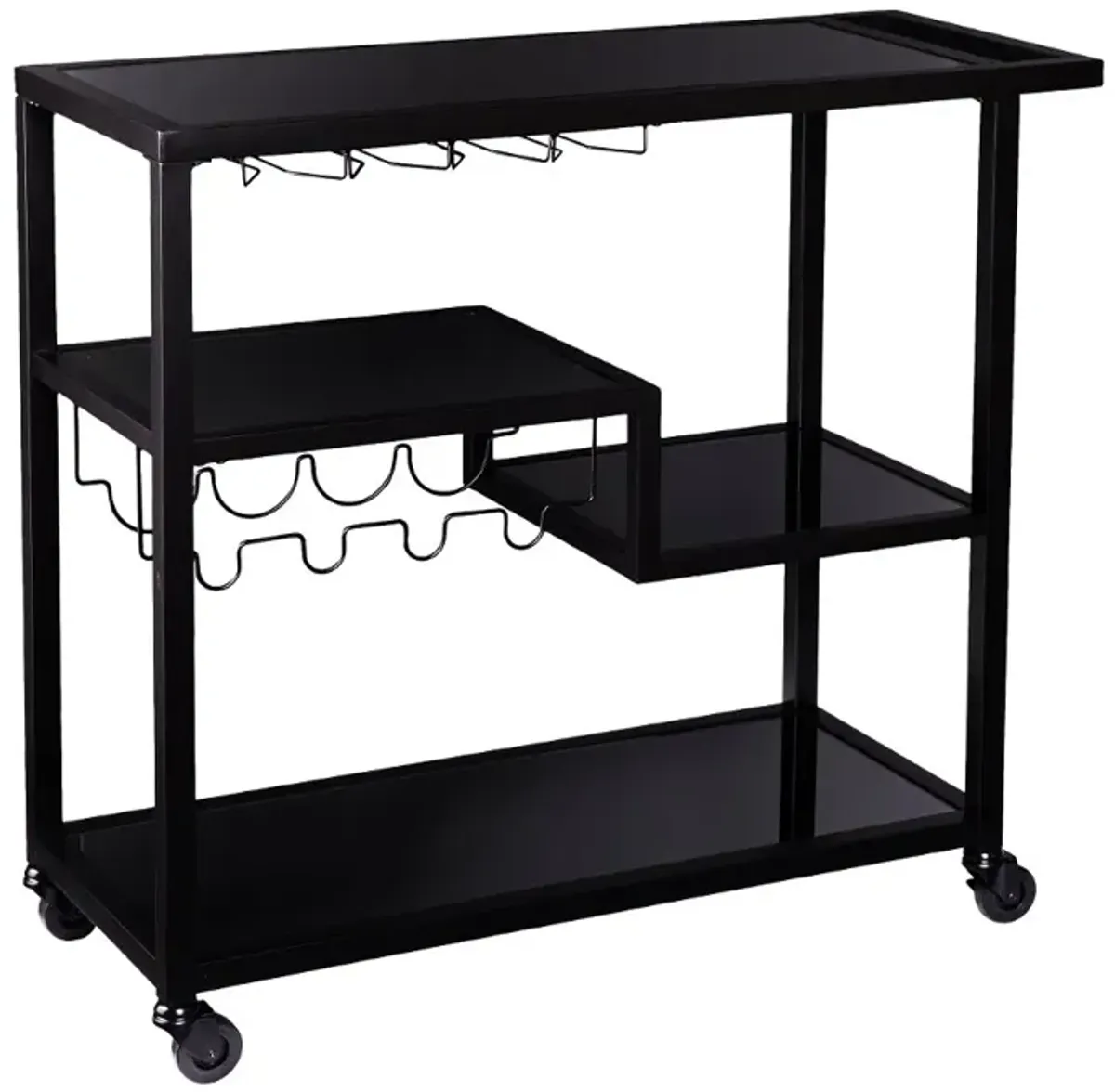 Holly & Martin Zephs Black Bar Cart with Smoked Mirror
