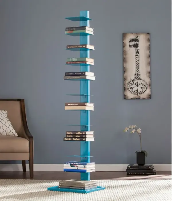 Stewartby Bright Blue Spine Tower Bookshelf