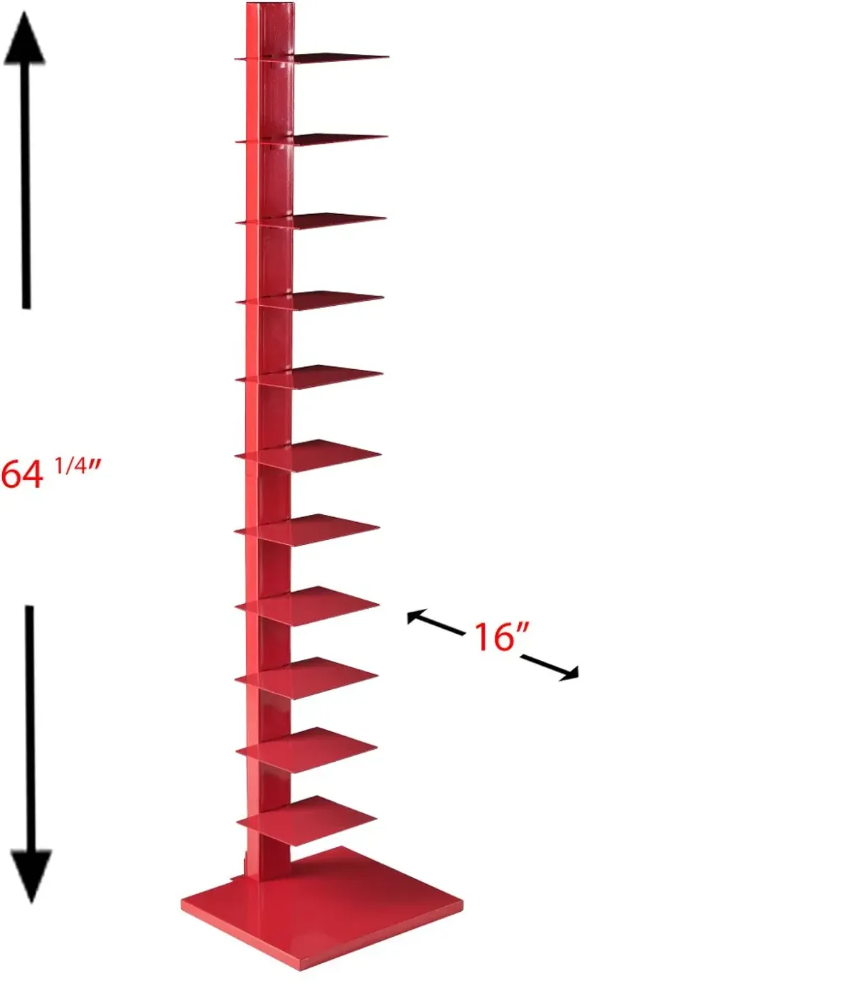 Stewartby Poppy Red Spine Tower Bookshelf