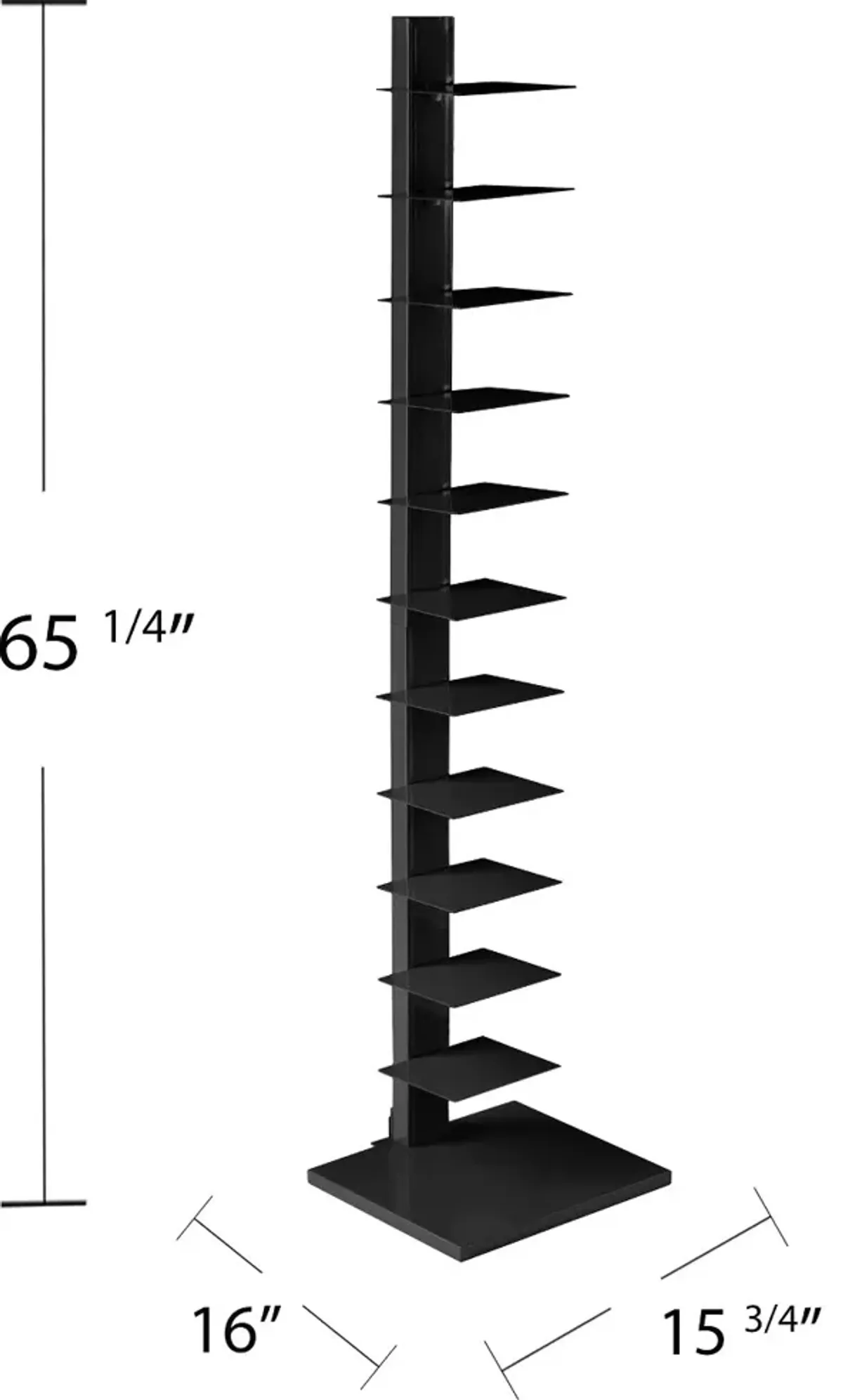 Stewartby Black Spine Tower Bookshelf