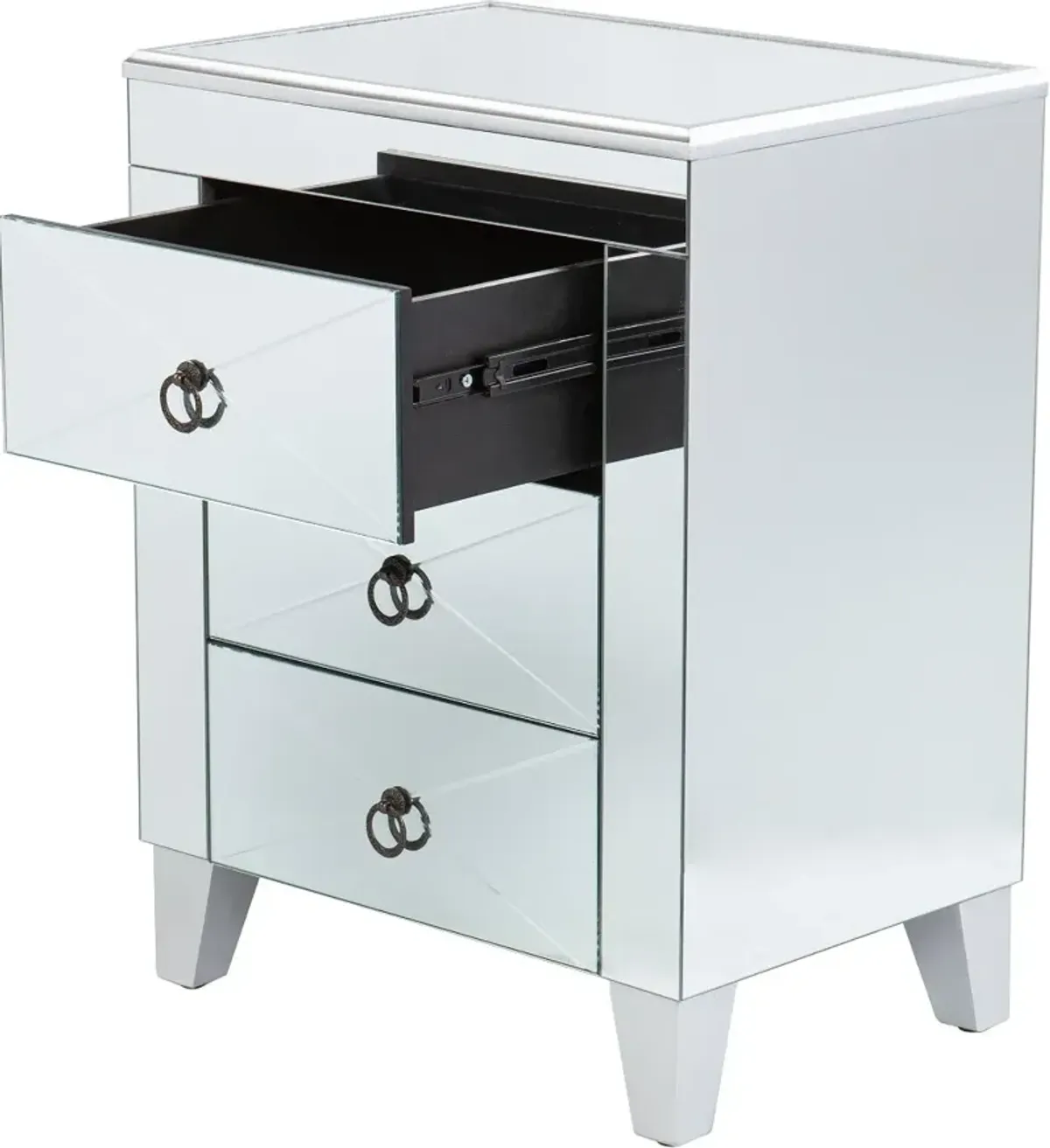 Cresheim Mirrored End Table with Drawers