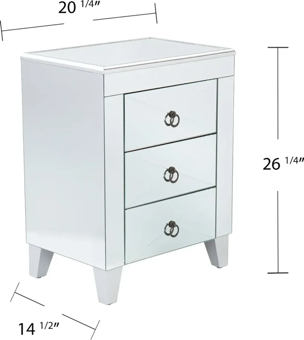 Cresheim Mirrored End Table with Drawers