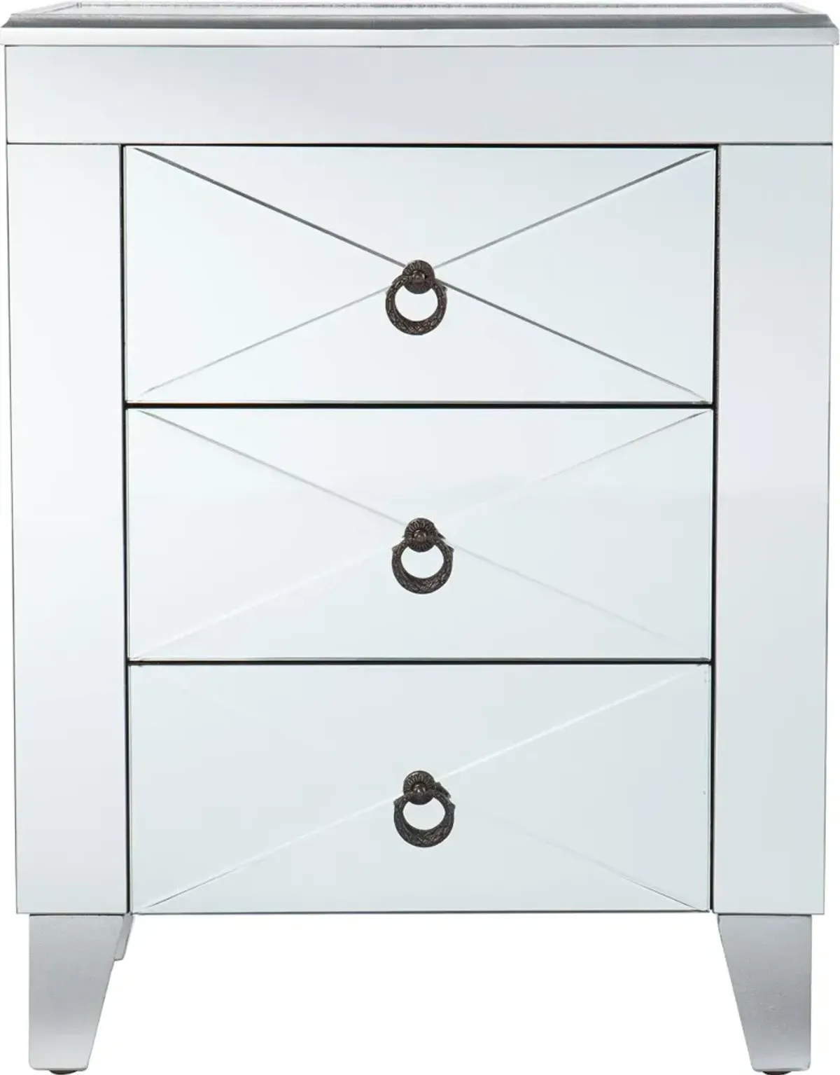 Cresheim Mirrored End Table with Drawers