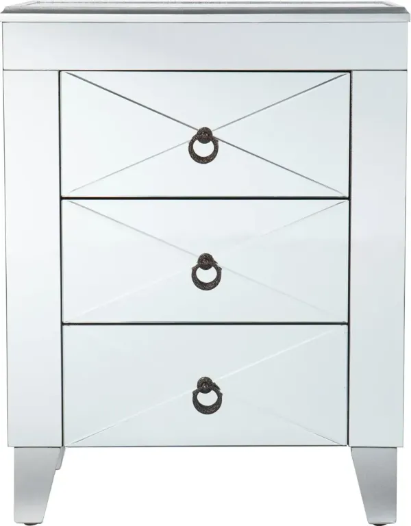 Cresheim Mirrored End Table with Drawers