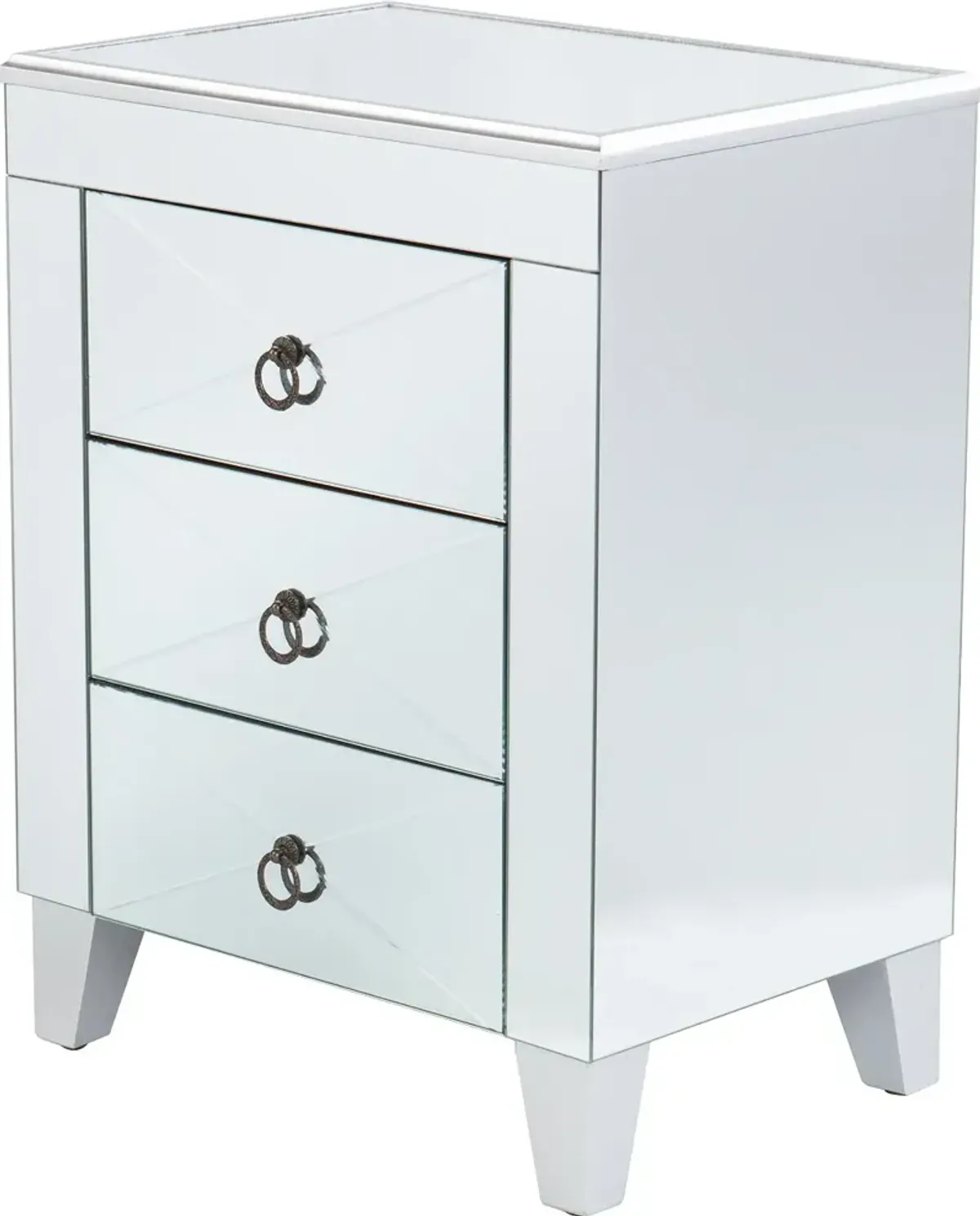 Cresheim Mirrored End Table with Drawers