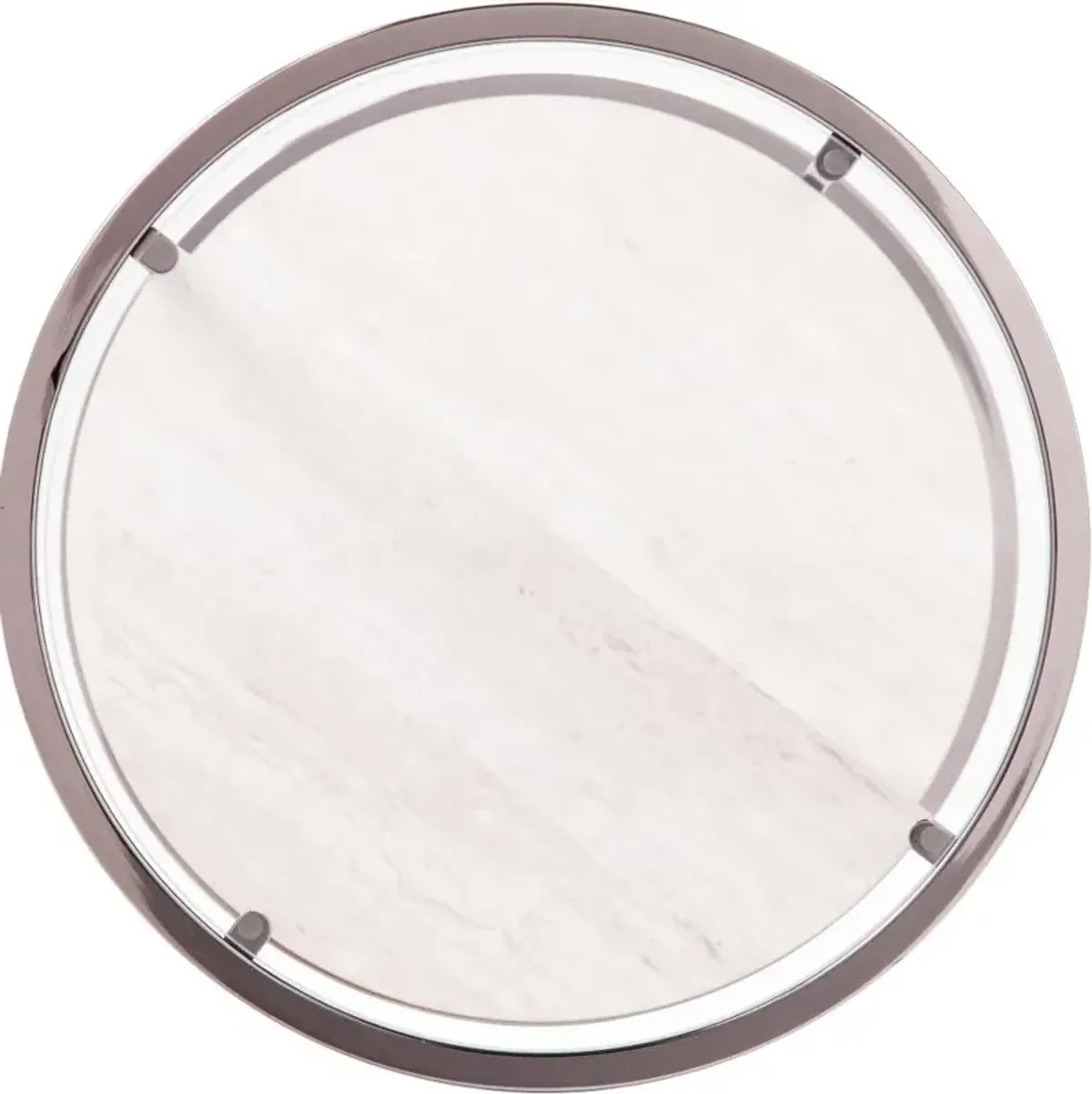 Ledermore Round Glass and Faux Stone Side Table