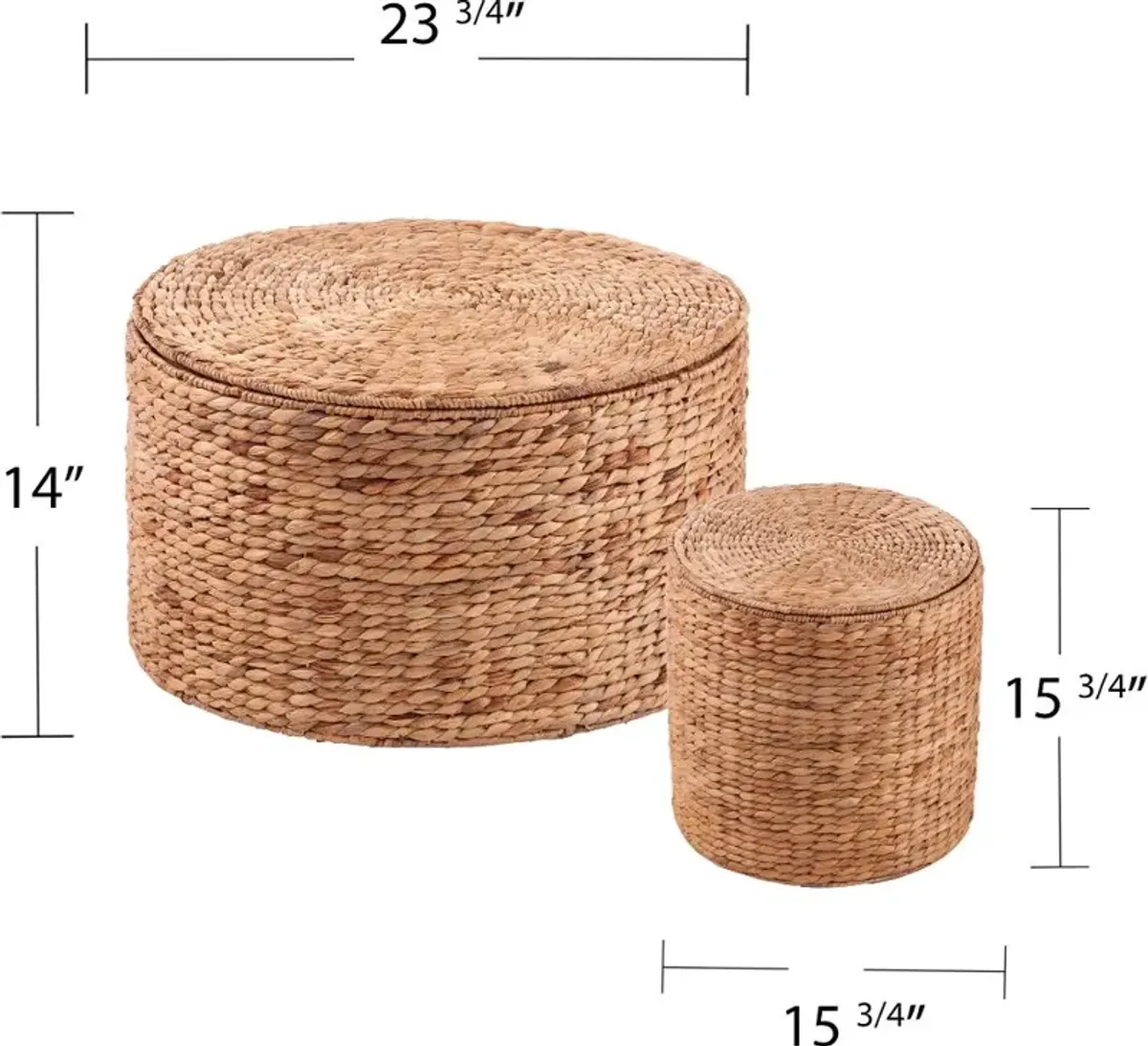 Satalia Round Hyacinth Storage Tables Set of 2