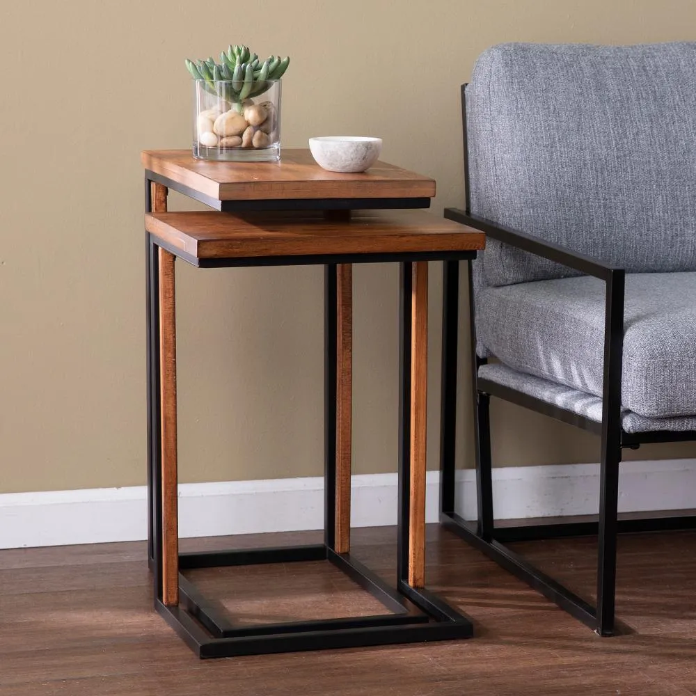 Sabanti Industrial Nesting C-Tables Set of 2