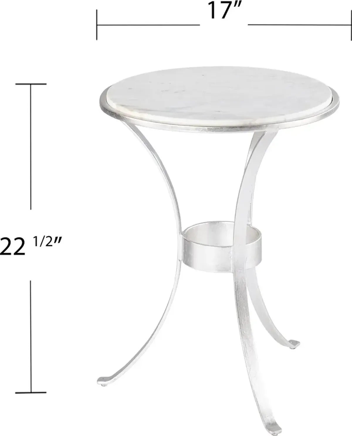 Fordoche Silver & Marble Round Accent Table