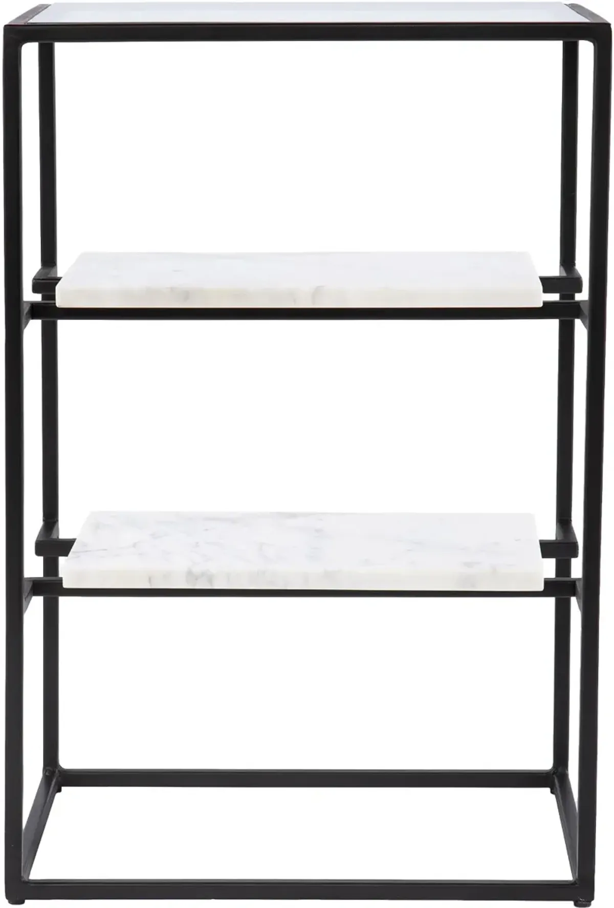 Paignton Black & White Glass-Top End Table