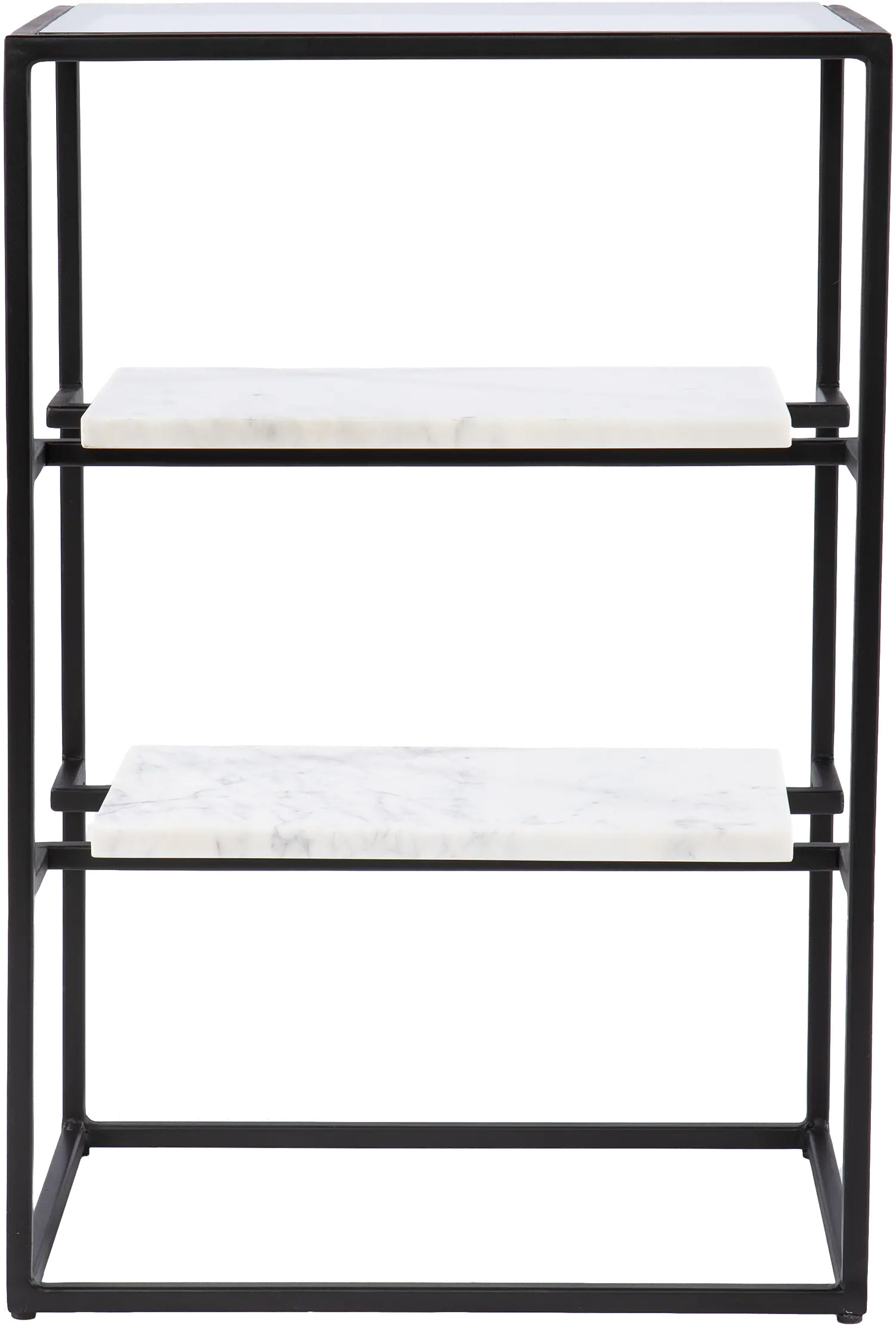 Paignton Black & White Glass-Top End Table