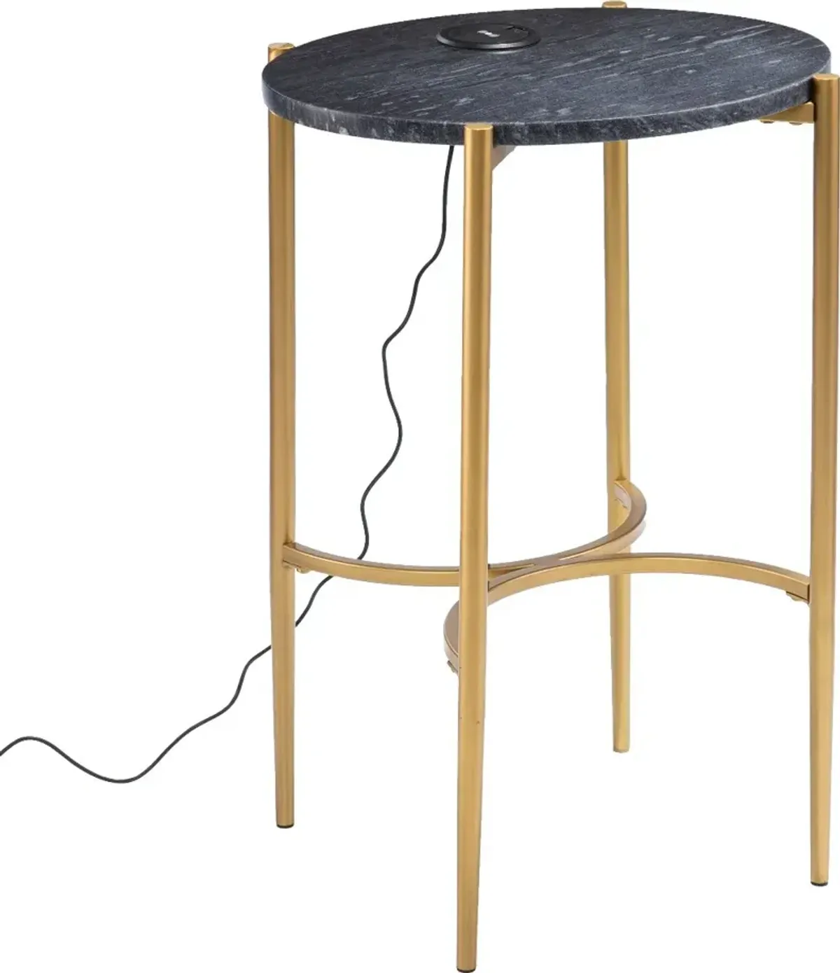 Clarvin Round Side Table with Wireless Charging Station