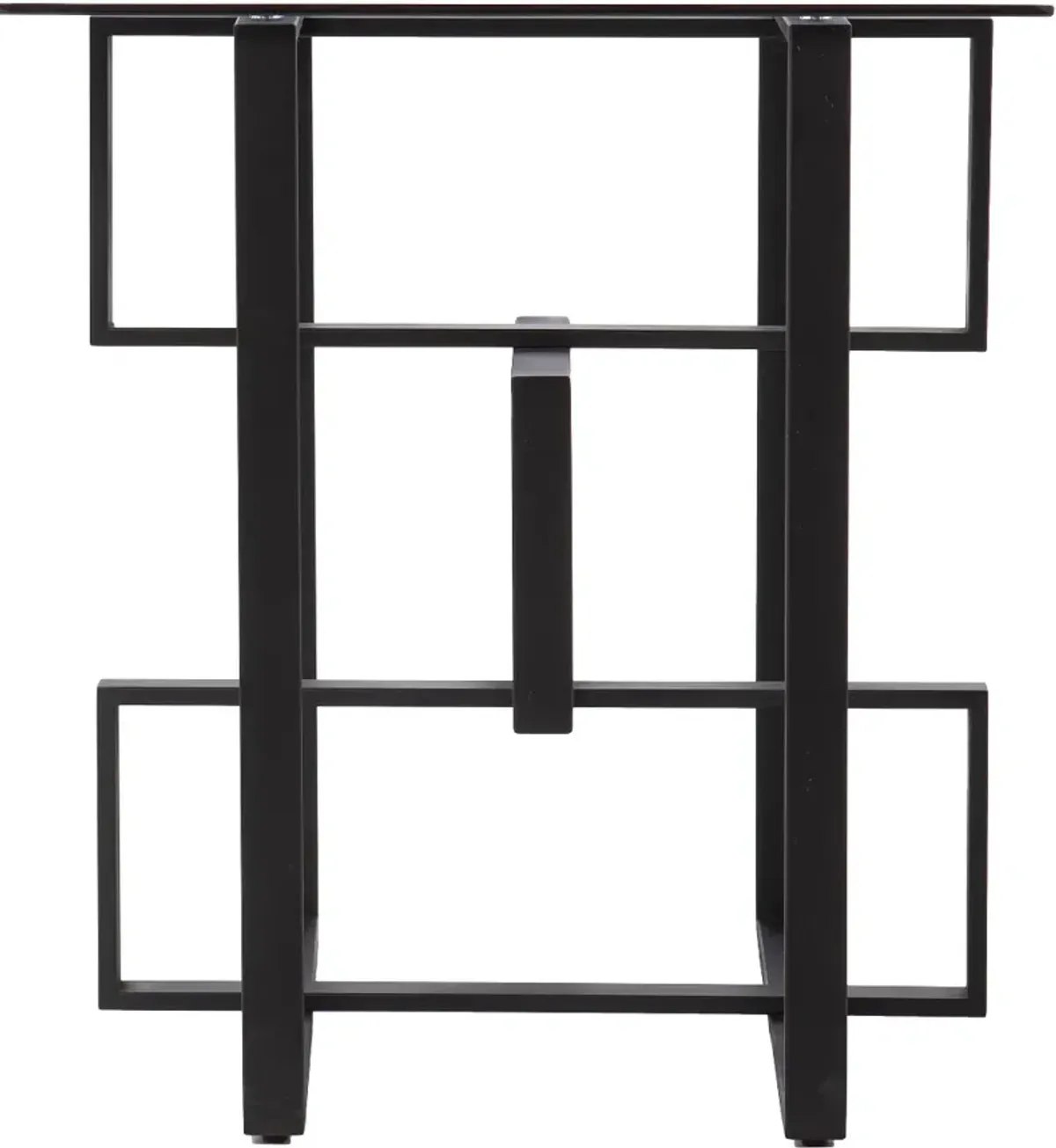 Clanlin Black Glass-Top Accent Table