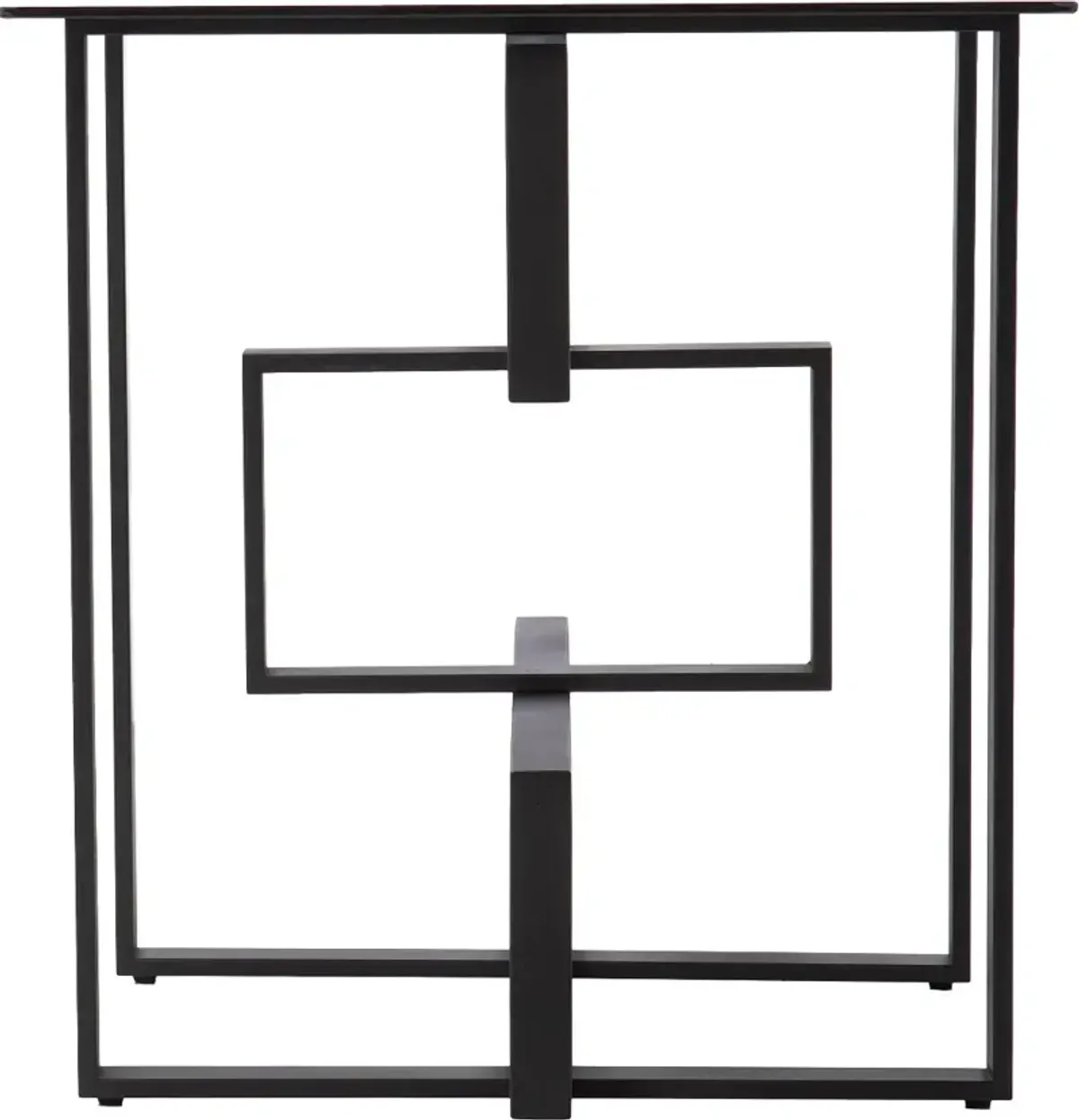 Clanlin Black Glass-Top Accent Table