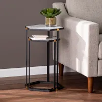 Kerrisdale Faux Marble Nesting Tables Set of 2
